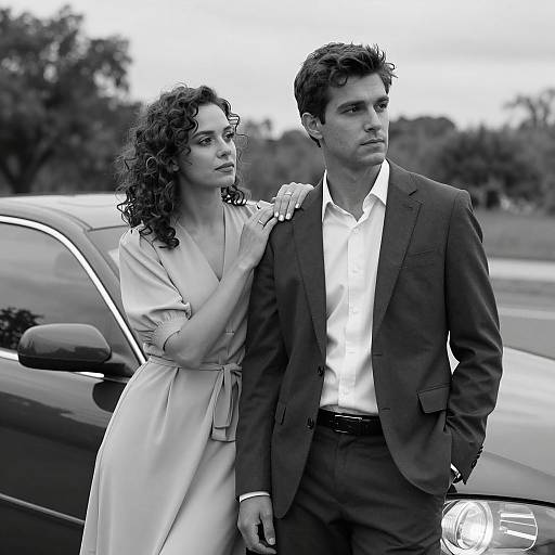 Timeless Black and White Car Portrait