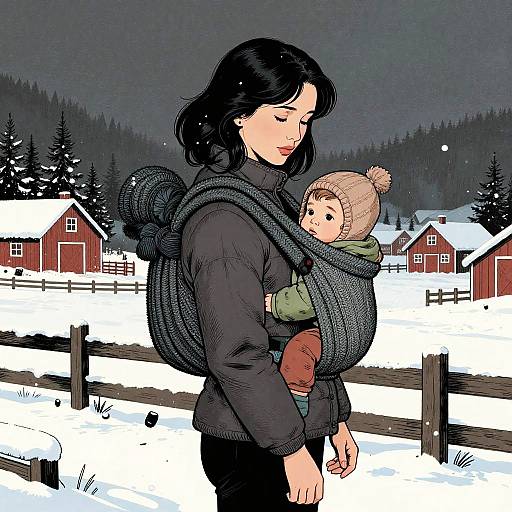 Mother and Toddler at Christmas Farm