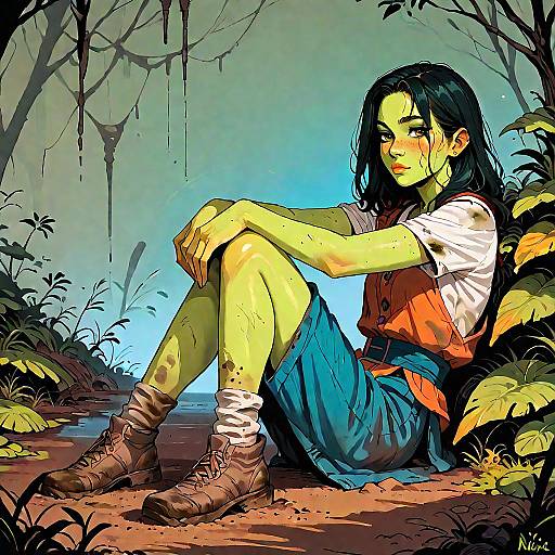 Anime Style Shrek in Swamp