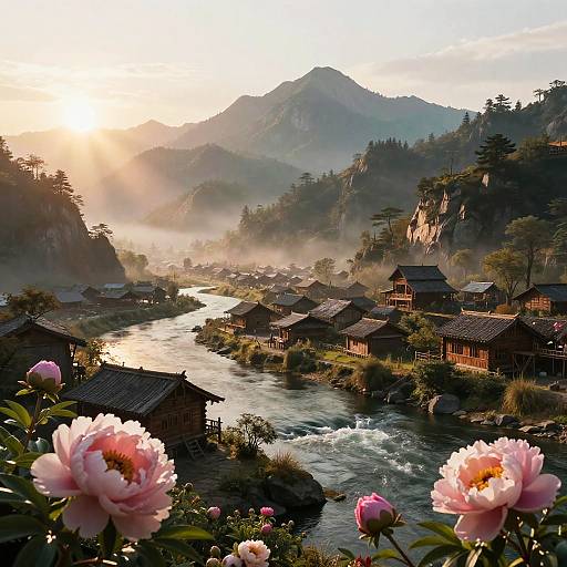 Stunning Fantasy Autumn Landscape at Sunrise