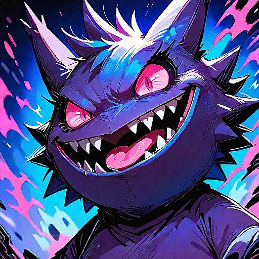 Glowing Gengar with Pink Eyes