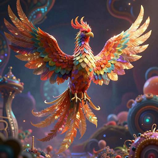 Surreal Psychedelic Transcendent Phoenix