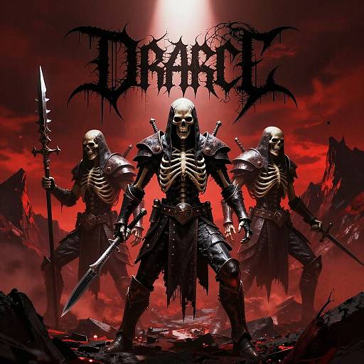 Dark Death Metal Skeletal Warriors