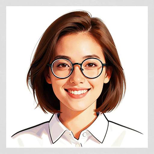 Smiling Woman with Glasses Portrait