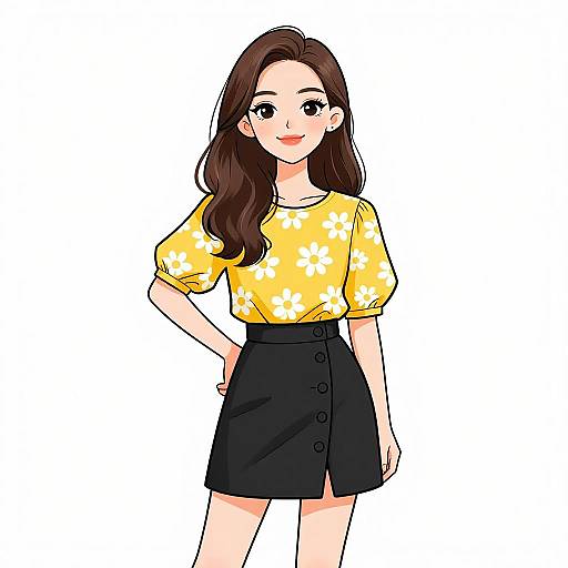 Smiling Woman in Casual Chic Outfit