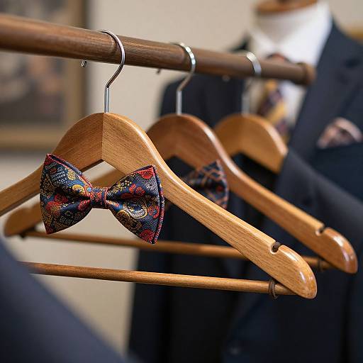 Elegant Bowties on Vintage Hangers