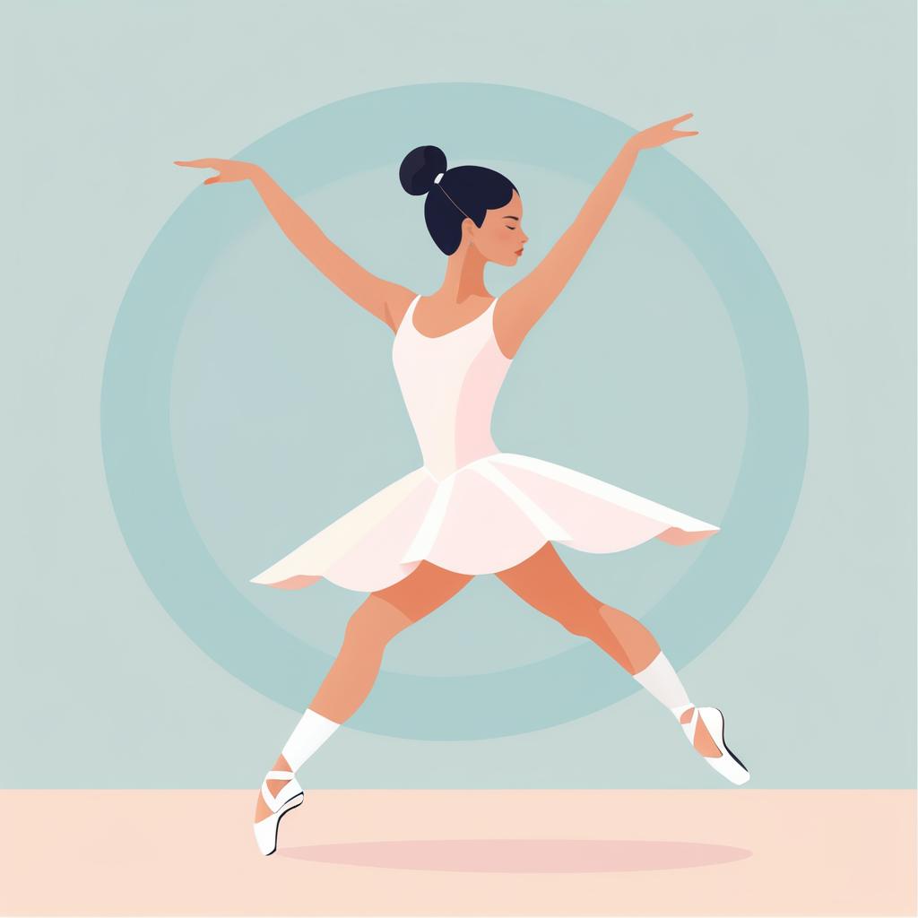 Minimalist Ballet Girl in Pastel Colors