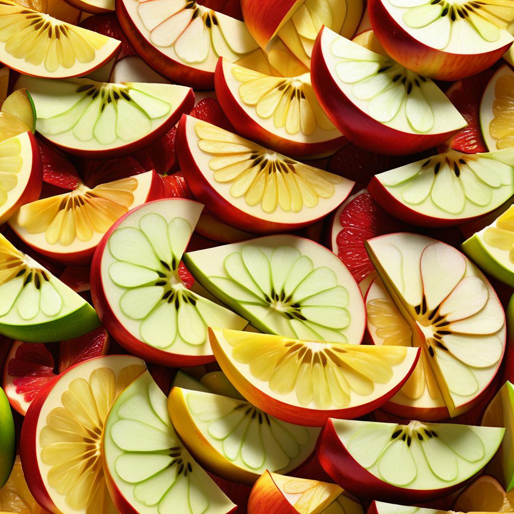 Glistening Apple Wedges: A Close-Up Delight