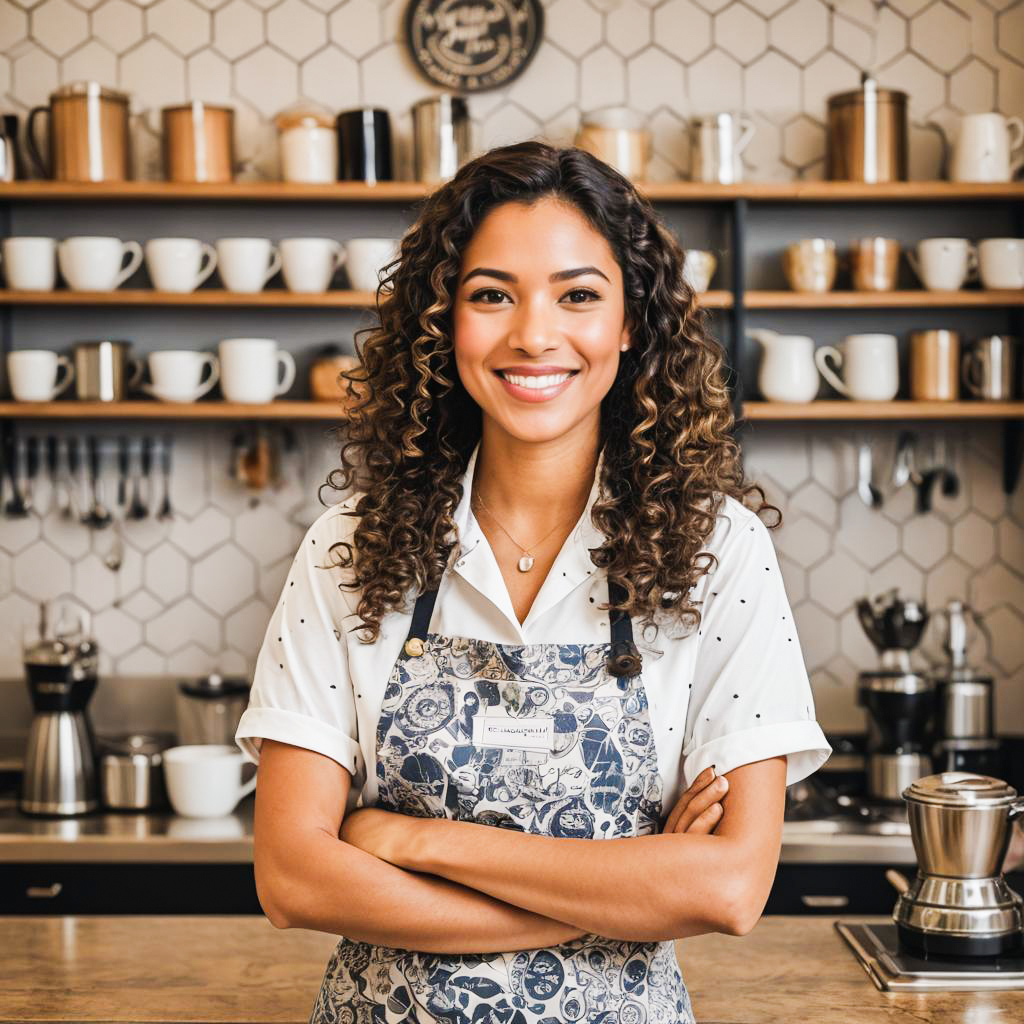 Charming Coffee Shop Barista Portrait