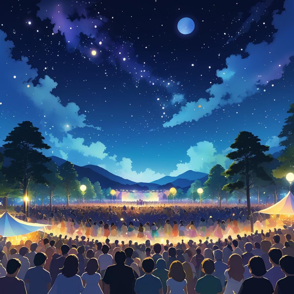 Enchanting Night Festival Scene in Art