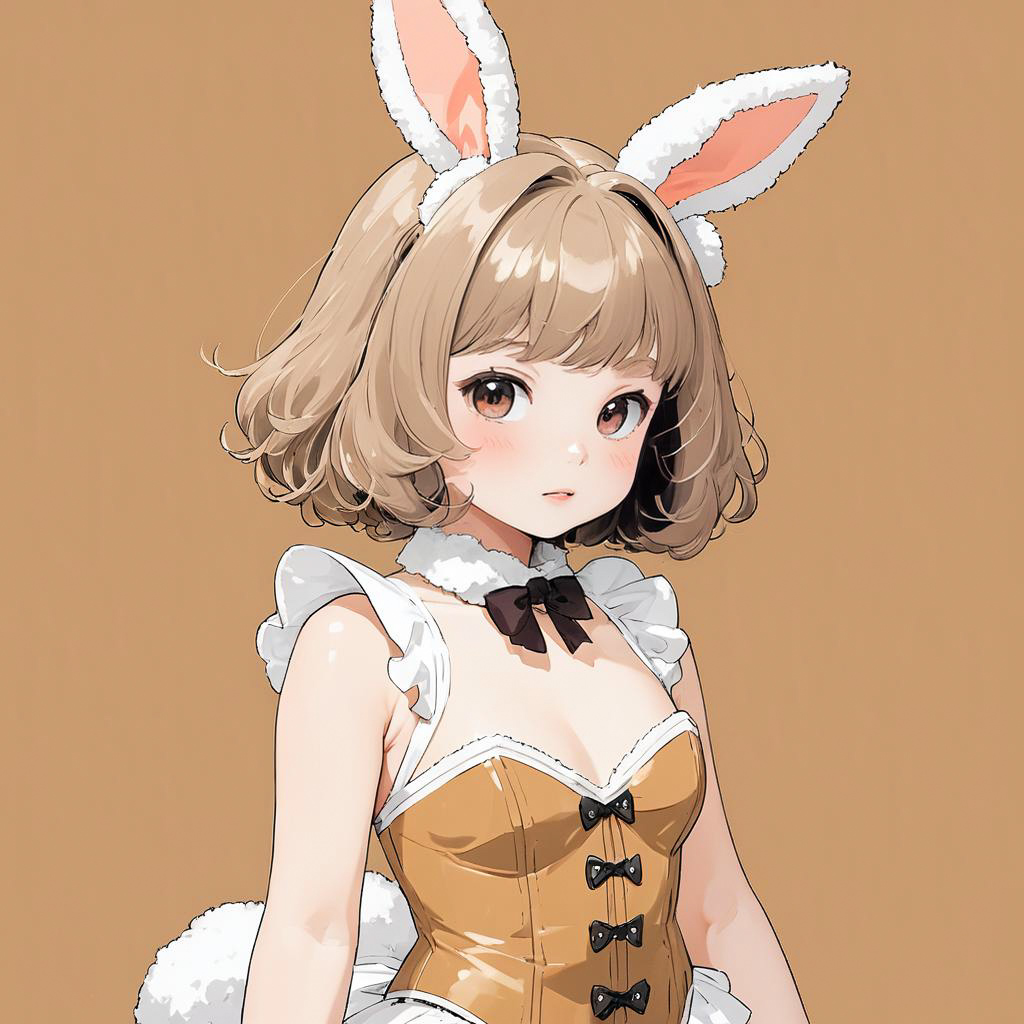 Petite Bunny Girl in Avant-Garde Style