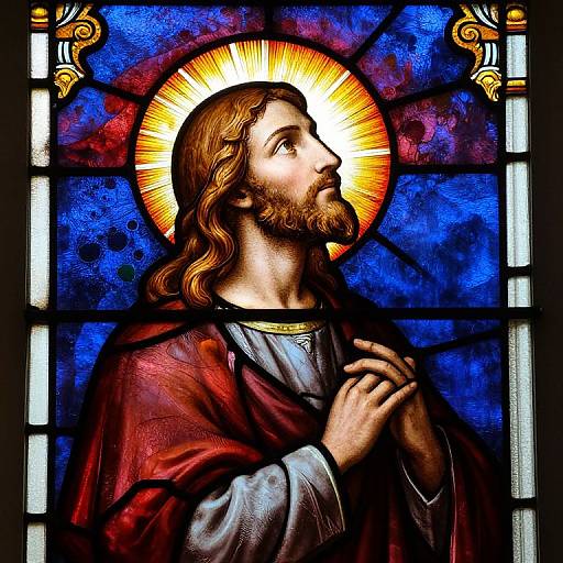 Stained Glass Jesus Side Profile