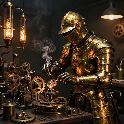 Steampunk Artificer Crafting Clockwork Machines