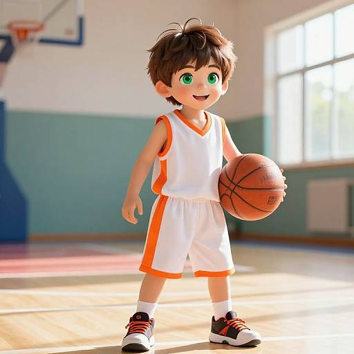 Energetic Youth Basketball Player