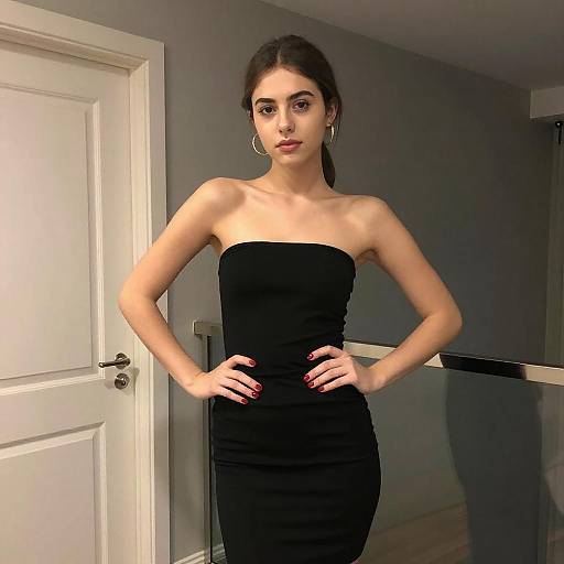 Young Woman in Black Dress Portrait