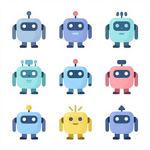Creative AI Robot Clipart Set