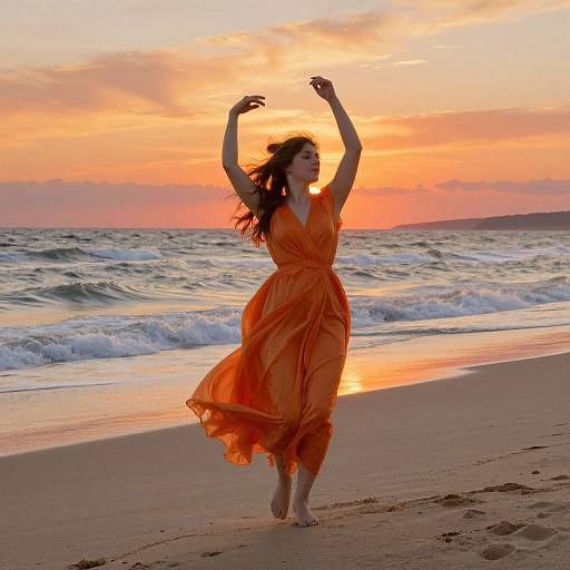 Graceful Dance on Sunset Beach