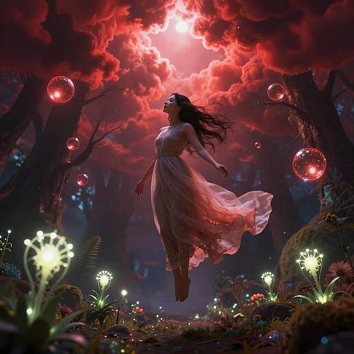 Surreal Dreamscape with Floating Reddy