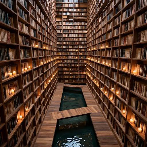 Ethereal Labyrinth Library with Candles