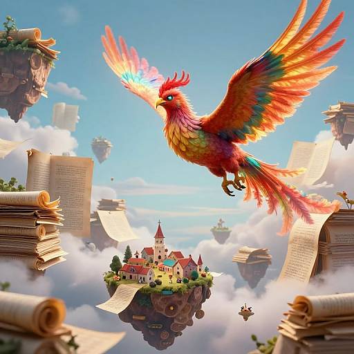 Majestic Phoenix Over Enchanted Dreamscape