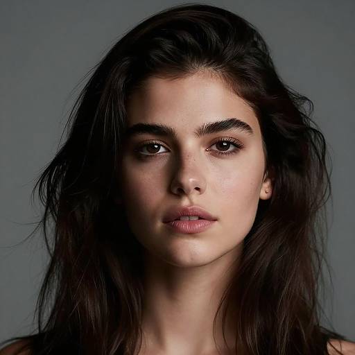 Photorealistic Windswept Headshot Portrait