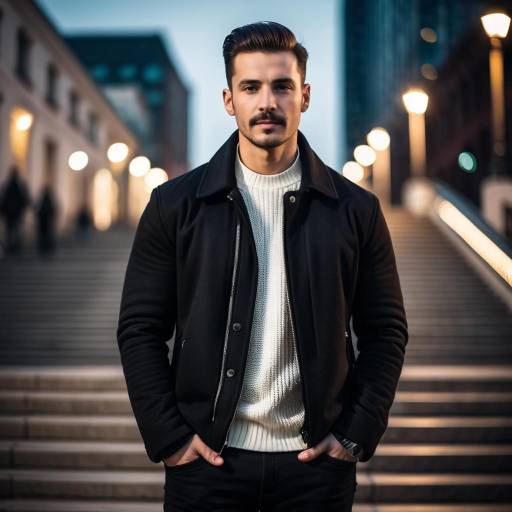 Cinematic Urban Portrait with Pompadour Style