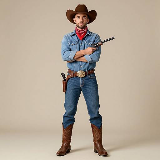 Male Cowboy in Western Attire