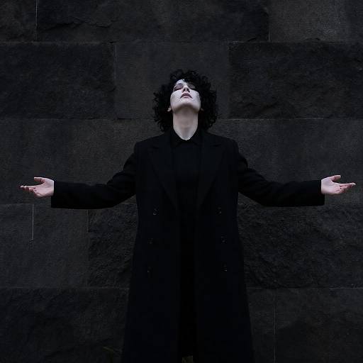 Ethereal Portrait Against Dark Background