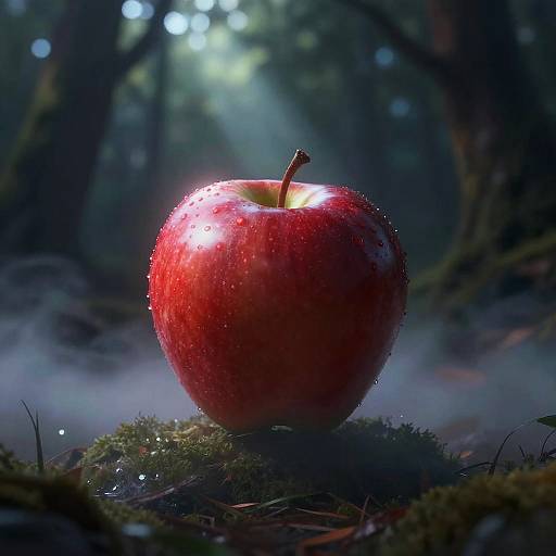 Surreal Glowing Red Apple