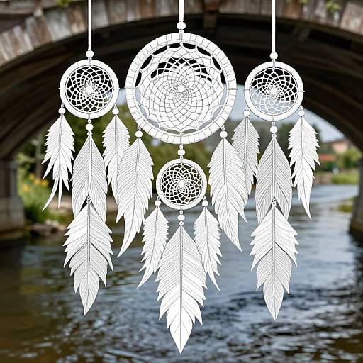 Ribbed Dream Catchers Under Bridge