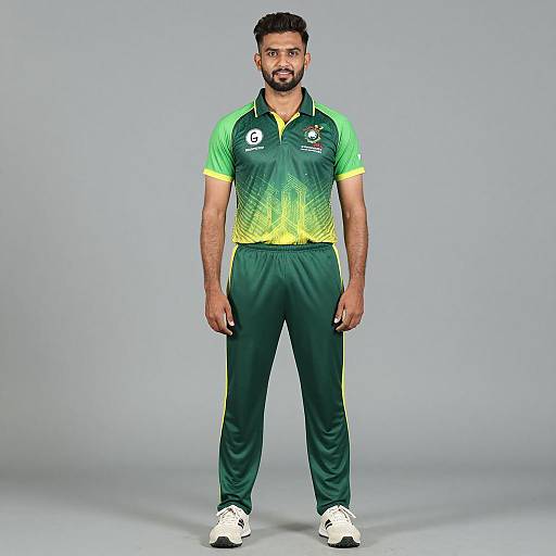 Male Cricket Player in Bangladesh Team Uniform