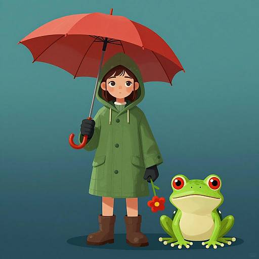 Charming Rainy Day Illustration
