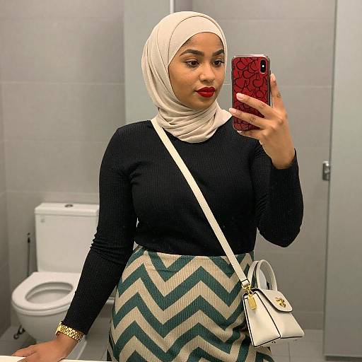 Curvy Woman Taking Mirror Selfie