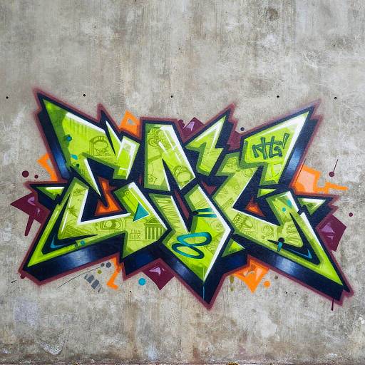 3D Neon Graffiti Geometric Sketches