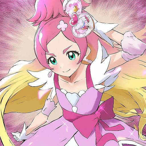 Illustration of Haruno haruka, precure in the style of Owa (ishtail)