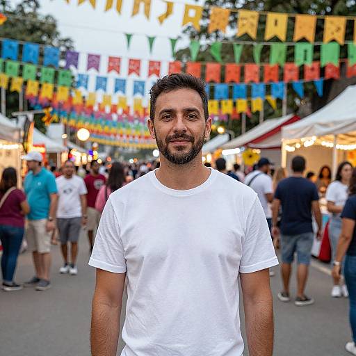 Confident Man at Vibrant Festival