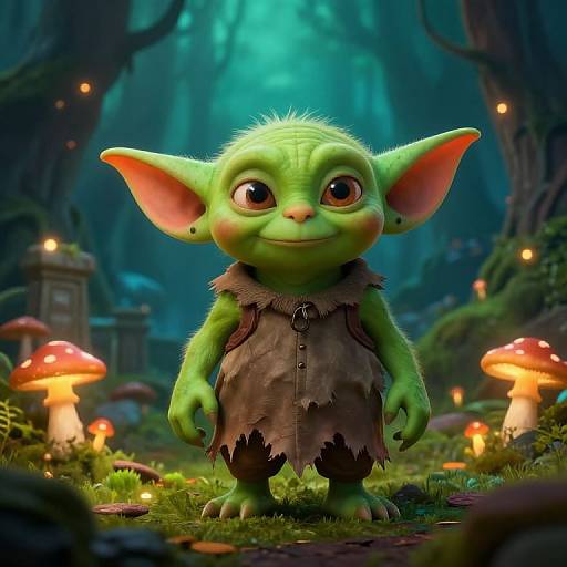 Young Goblin in Mystical Forest