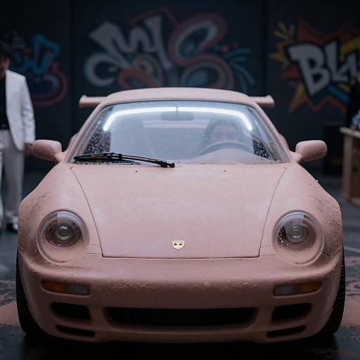 Surreal Retro-Futuristic Dome Car Scene