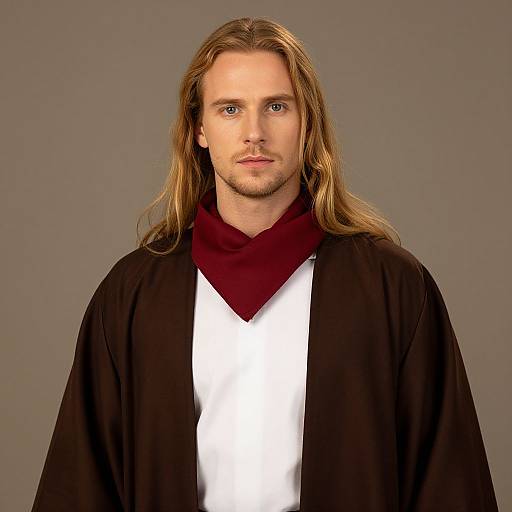 Blonde Man in Brown Robe
