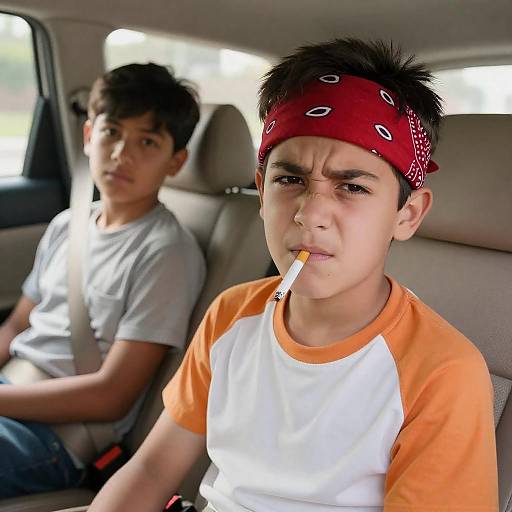 Boys in Car: A Candid Moment