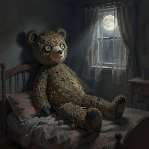 Surreal Distorted Ragdoll Bear Scene
