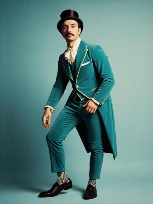 Man in One-Legged Costume with Top Hat