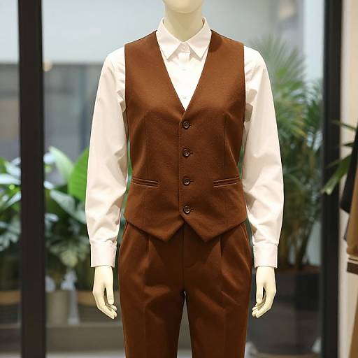 Mannequin in Brown Vest Outfit