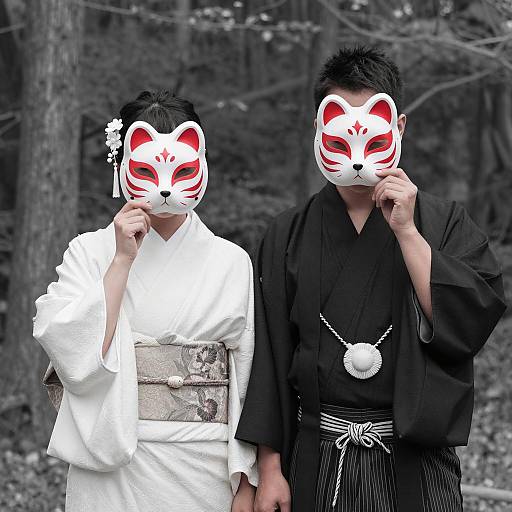 Mystical Forest Portrait with Kimonos