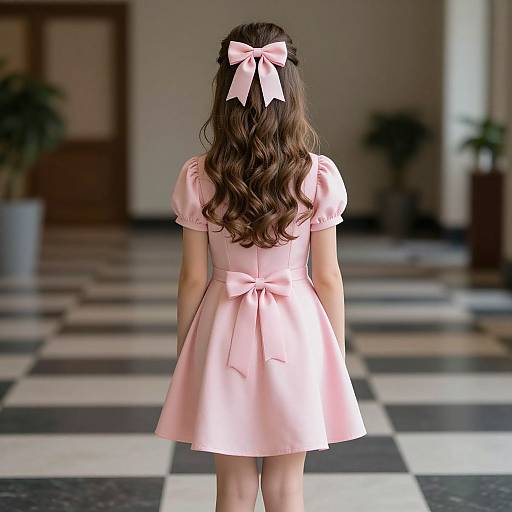 Realistic Girl in Pink Dress