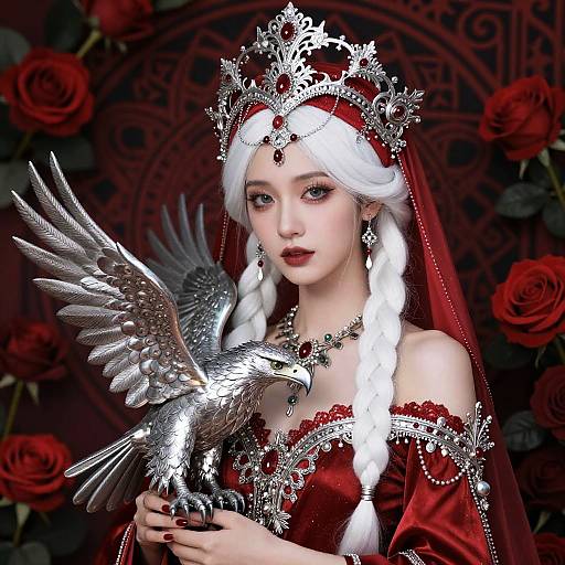 White-Braided Countess with Silver Eagle