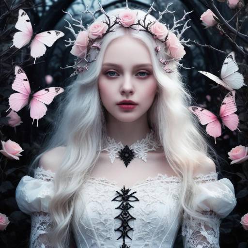 Ethereal Gothic Fantasy Girl in White