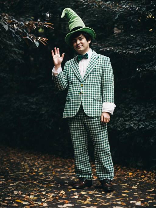 Plaid Munchkin Costume Full-Body Cosplay