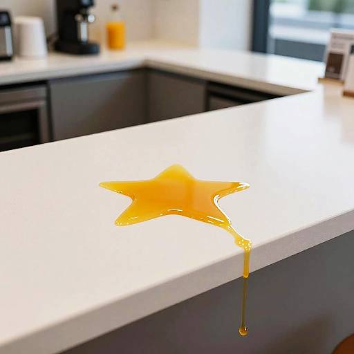 Star-Shaped Orange Juice Spill