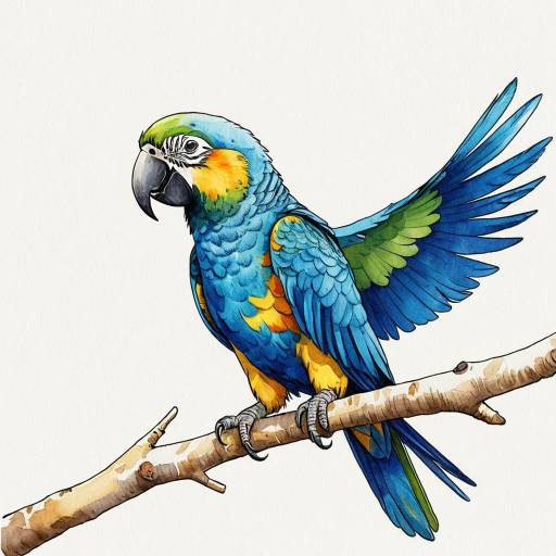 Joyful Watercolor Parrot Illustration